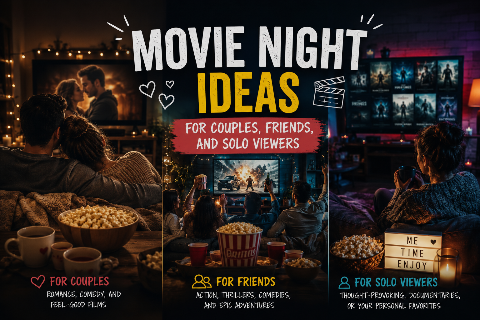 Movie Night Ideas for Couples, Friends, and Solo Viewers