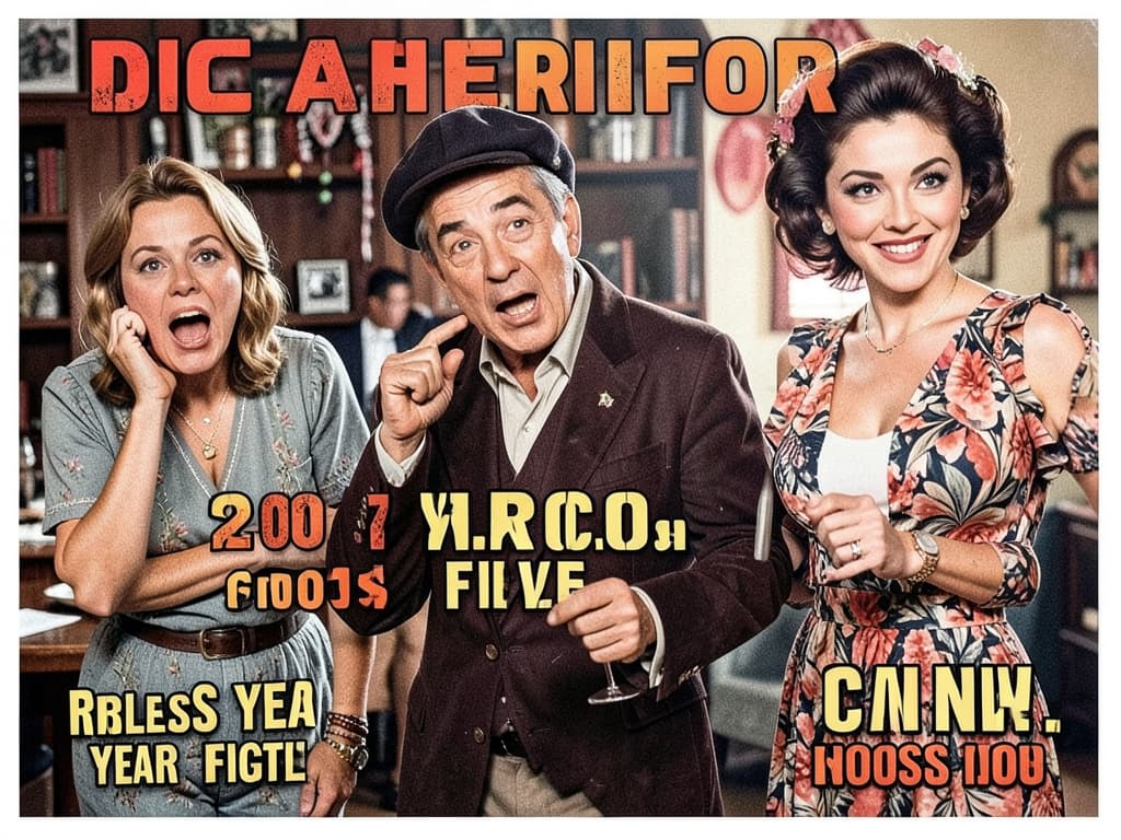 Classic film reels representing decade-based comedy filtering
